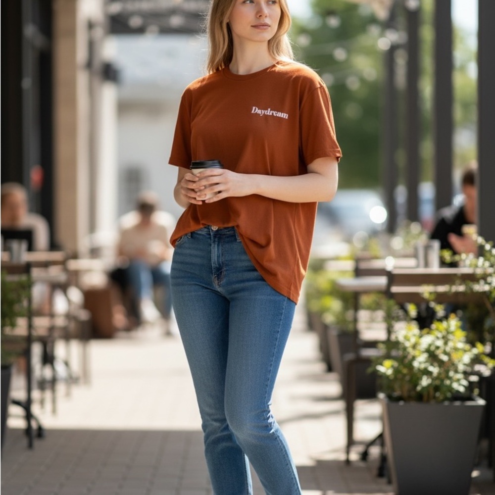 Daydream Rust Orange Graphic T-Shirt XS nwt